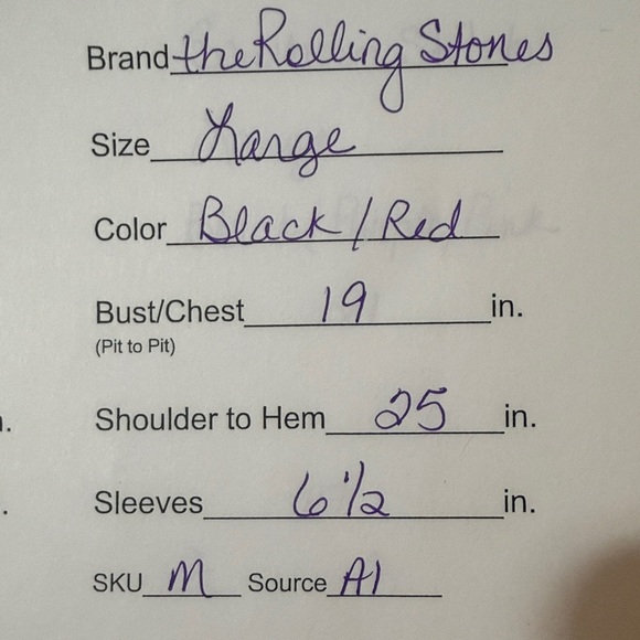 Rolling Stones 1975 US Tour Graphic Band Tee Black Red Large Rock - Picture 8 of 8